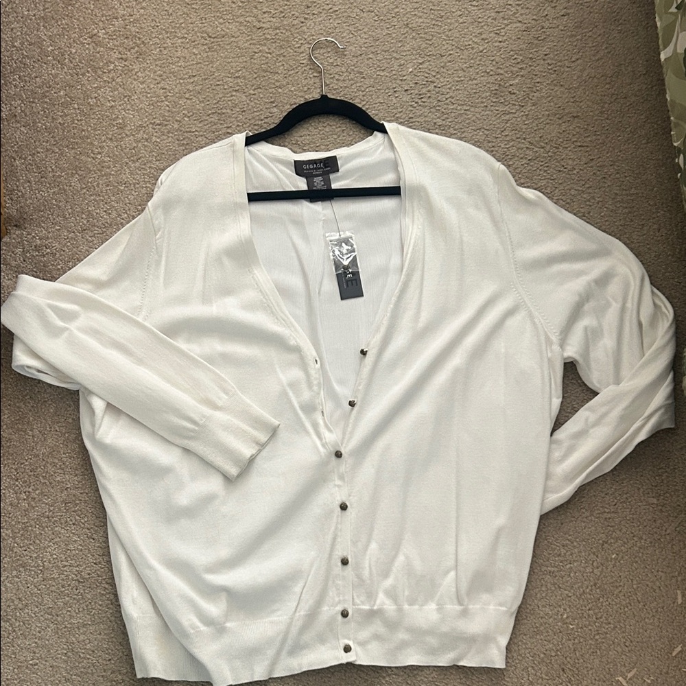 Avenue Classic White Women's Cardigan